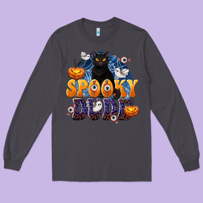 Spooky Dude Long Sleeve Tee Designed By Texasbilliewilder