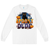 White Spooky Dude Long Sleeve Tee - texasbilliewilder