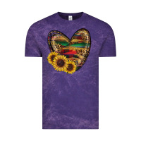 Cloud Purple Sunflower Fall Heart Vintage Tee - RanaPortraitStore