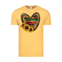 Vintage Mustard Sunflower Fall Heart Vintage Tee - RanaPortraitStore