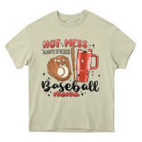 Mossy hot mess always stressed baseball mama stanley cup Heavy Core Tee - MaliasSmallBusiness