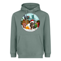 Sage Christmas Pig With Chicken Heavyweight Hoodie - FaDigitalArtStudio