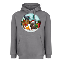 Storm Christmas Pig With Chicken Heavyweight Hoodie - FaDigitalArtStudio