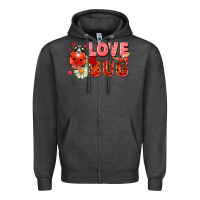 Charcoal Heather Love Bug Zipper Hoodie - FaDigitalArtStudio