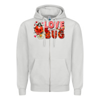 Dove Grey Love Bug Zipper Hoodie - FaDigitalArtStudio