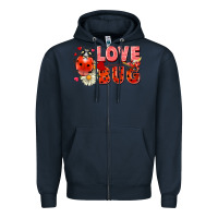 Navy Love Bug Zipper Hoodie - FaDigitalArtStudio
