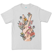 Dove Grey hand peace sign Premium Tee - MaliasSmallBusiness