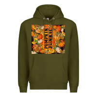 Army Green Pumpkin Junkie Premium Hoodie - RanaPortraitStore
