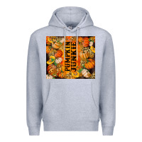 Heather Grey Pumpkin Junkie Premium Hoodie - RanaPortraitStore