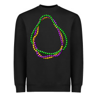 Black mardi gras beads Heavyweight Sweatshirt - CowGirlArtShop