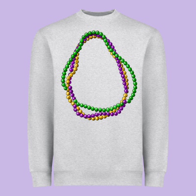 Mardi Gras Beads Heavyweight Sweatshirt Designed By Cowgirlartshop