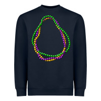 Navy mardi gras beads Heavyweight Sweatshirt - CowGirlArtShop
