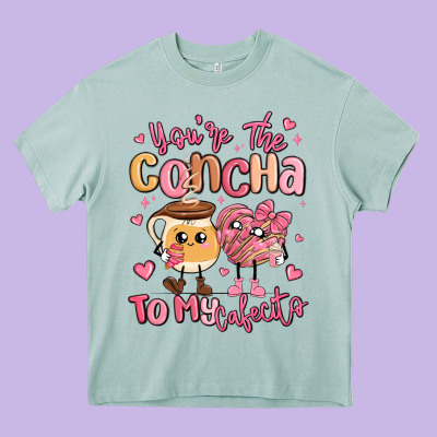 Youre The Concha To My Cafecito Mexican Pan Dulce Heavy Core Tee Designed By Maliassmallbusiness