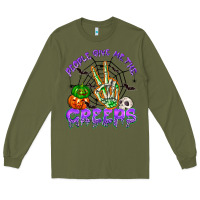 Army Green people give me the creeps Long Sleeve Tee - NancyCooperArtShop
