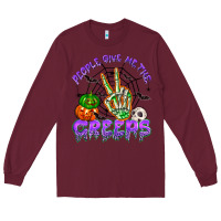 Burgundy people give me the creeps Long Sleeve Tee - NancyCooperArtShop