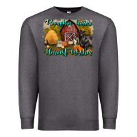 Charcoal Heather pumpkin kisses harvest wishes Premium Sweatshirt - BundleAndBundleShop