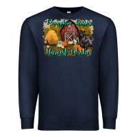 Navy pumpkin kisses harvest wishes Premium Sweatshirt - BundleAndBundleShop