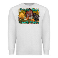 Oatmeal Heather pumpkin kisses harvest wishes Premium Sweatshirt - BundleAndBundleShop
