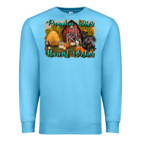 Ocean Blue pumpkin kisses harvest wishes Premium Sweatshirt - BundleAndBundleShop