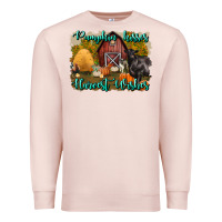 Pale Pink pumpkin kisses harvest wishes Premium Sweatshirt - BundleAndBundleShop