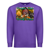Purple pumpkin kisses harvest wishes Premium Sweatshirt - BundleAndBundleShop