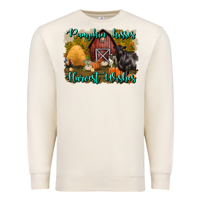 Pumpkin Kisses Harvest Wishes Premium Sweatshirt by BundleAndBundleShop | Teevron