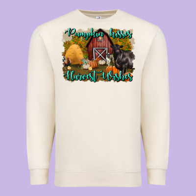 Pumpkin Kisses Harvest Wishes Premium Sweatshirt Designed By Bundleandbundleshop