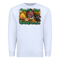 White pumpkin kisses harvest wishes Premium Sweatshirt - BundleAndBundleShop