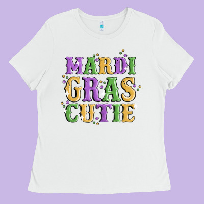 Mardi Gras Cutie Ladies Tee Designed By Maliassmallbusiness