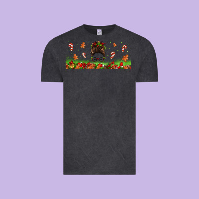 Christmas Mama Messy Bun Vintage Tee Designed By Jasminsmagicworld