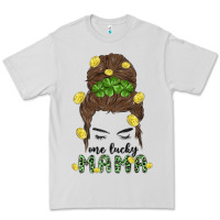 Dove Grey one lucky mama Premium Tee - MaliasSmallBusiness