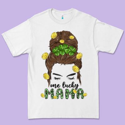 One Lucky Mama Premium Tee Designed By Maliassmallbusiness