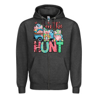 Charcoal Heather Easter gnomes on the hunt Zipper Hoodie - OliviaCreatesArt
