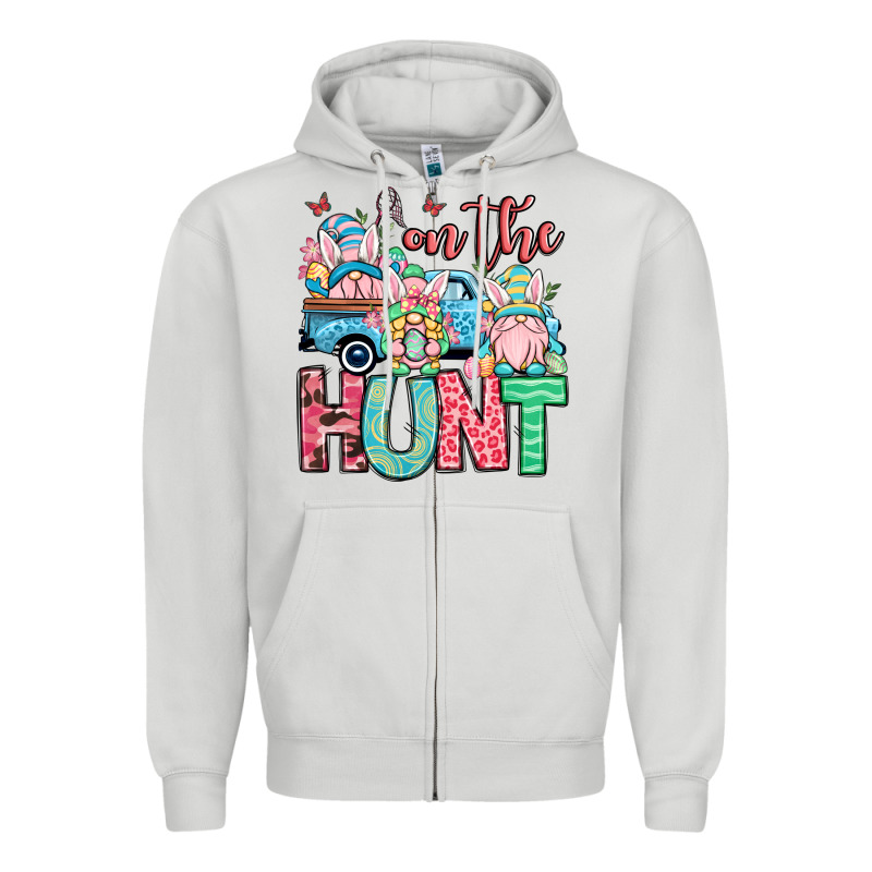 Easter Gnomes On The Hunt Zipper Hoodie by OliviaCreatesArt | Teevron