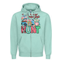 Seafoam Easter gnomes on the hunt Zipper Hoodie - OliviaCreatesArt