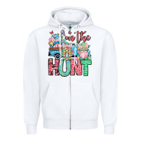 White Easter gnomes on the hunt Zipper Hoodie - OliviaCreatesArt