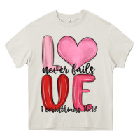 Cream love never fails valentine s day Heavy Core Tee - MaliasSmallBusiness