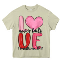 Mossy love never fails valentine s day Heavy Core Tee - MaliasSmallBusiness