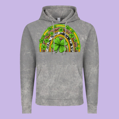 Western St Patricks Rainbow Vintage Hoodie Designed By Jasminsmagicworld