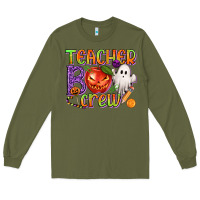 Army Green Teacher Boo Crew Long Sleeve Tee - texasbilliewilder