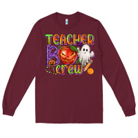 Burgundy Teacher Boo Crew Long Sleeve Tee - texasbilliewilder