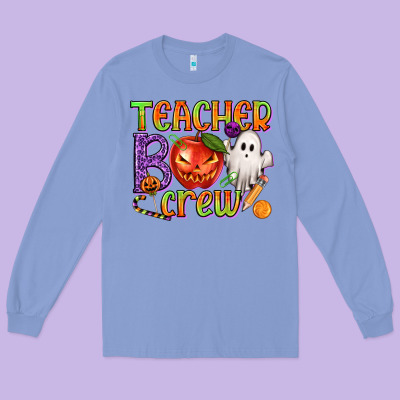 Teacher Boo Crew Long Sleeve Tee Designed By Texasbilliewilder