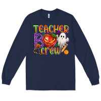 Navy Teacher Boo Crew Long Sleeve Tee - texasbilliewilder