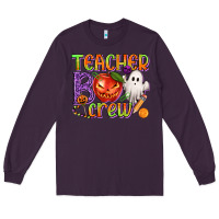 Plum Teacher Boo Crew Long Sleeve Tee - texasbilliewilder