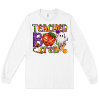 White Teacher Boo Crew Long Sleeve Tee - texasbilliewilder