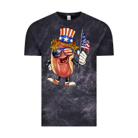 Cloud Black 4th of july hot dog Vintage Tee - BarkalooDesign