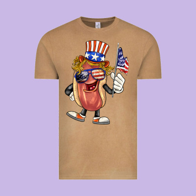 4th Of July Hot Dog Vintage Tee Designed By Barkaloodesign