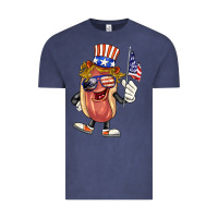 Vintage Denim 4th of july hot dog Vintage Tee - BarkalooDesign