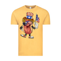 Vintage Mustard 4th of july hot dog Vintage Tee - BarkalooDesign