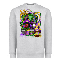 Heather Grey mardi gras gnomies truck Heavyweight Sweatshirt - CowGirlArtShop
